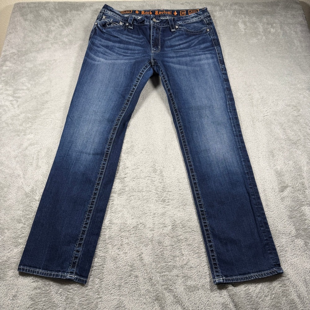 Rock‎ Revival Jessica Easy Skinny Jeans Womens 34 Blue Medium Wash Denim